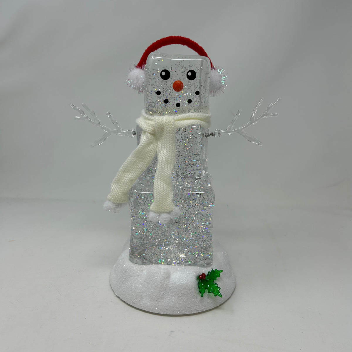 Festive Ice Cube Glitter Snowman