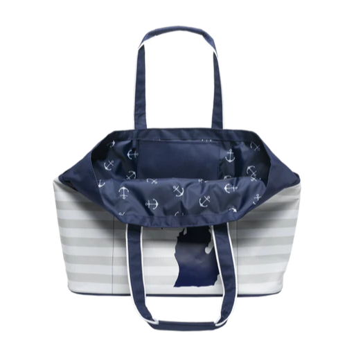 MI Hero Stripe Beach Tote