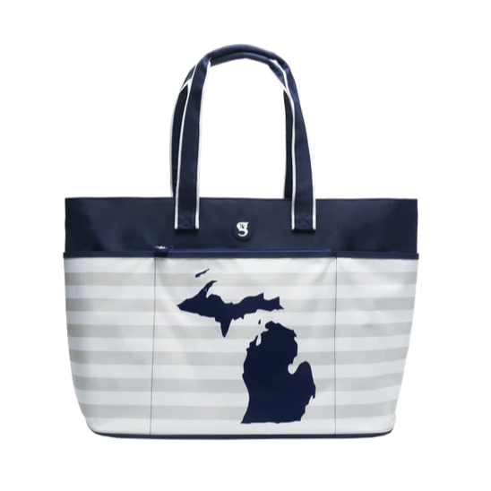 MI Hero Stripe Beach Tote