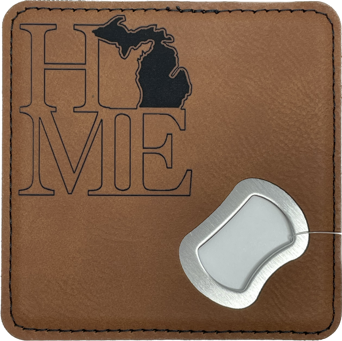 MI Home Leather Coaster/Bottle Opener