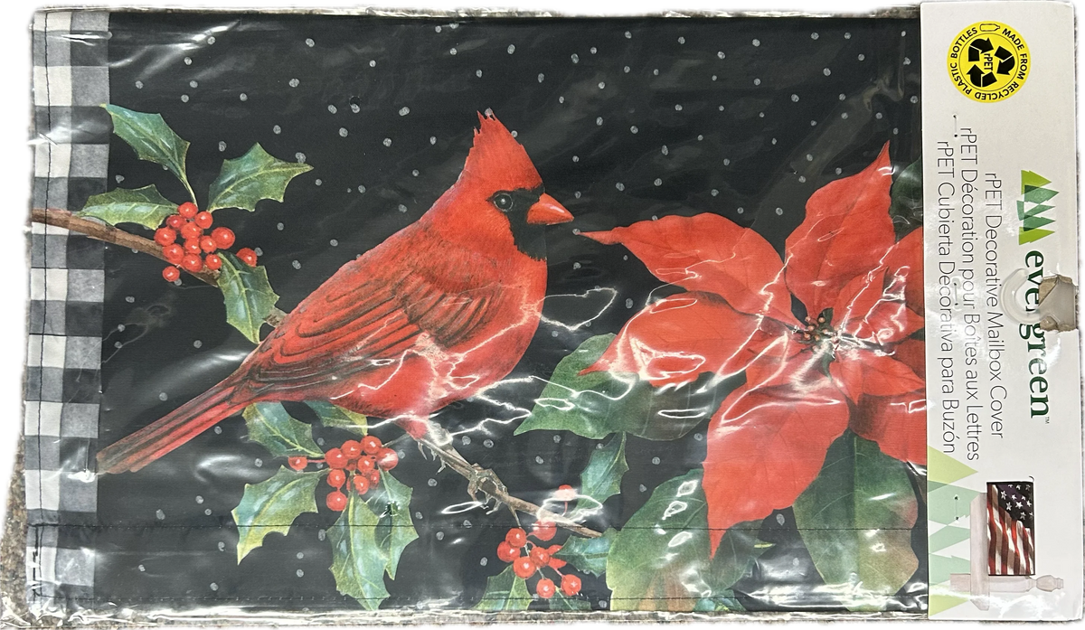 Cardinal and Holly Mailbox Cover