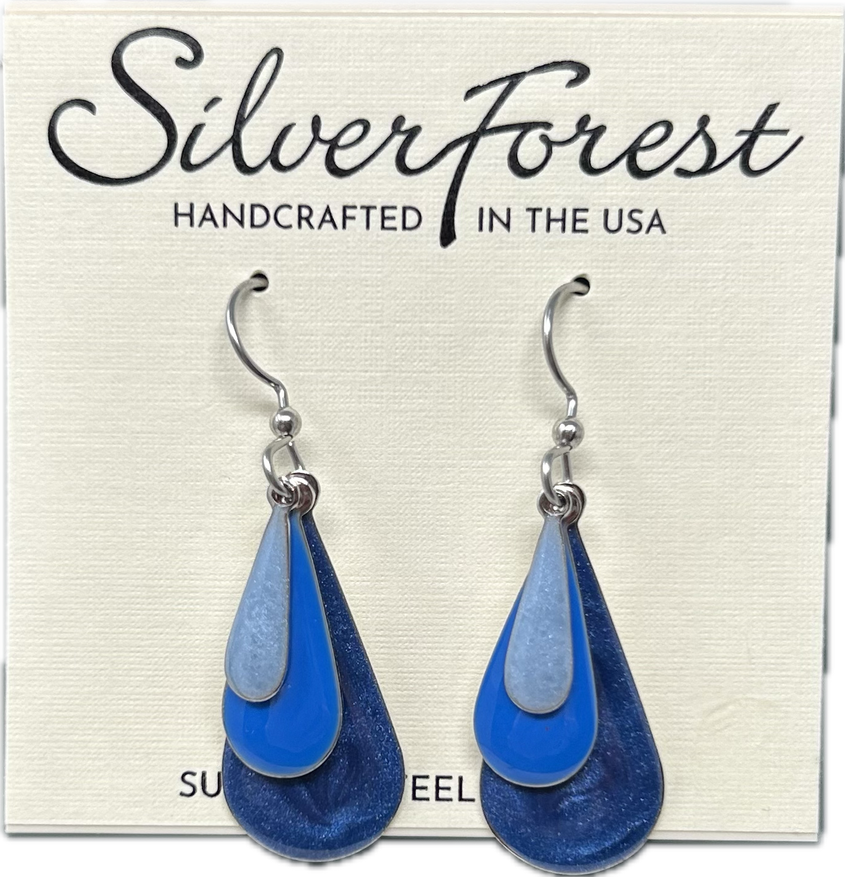 A Study In Blue Triple Tear Earrings