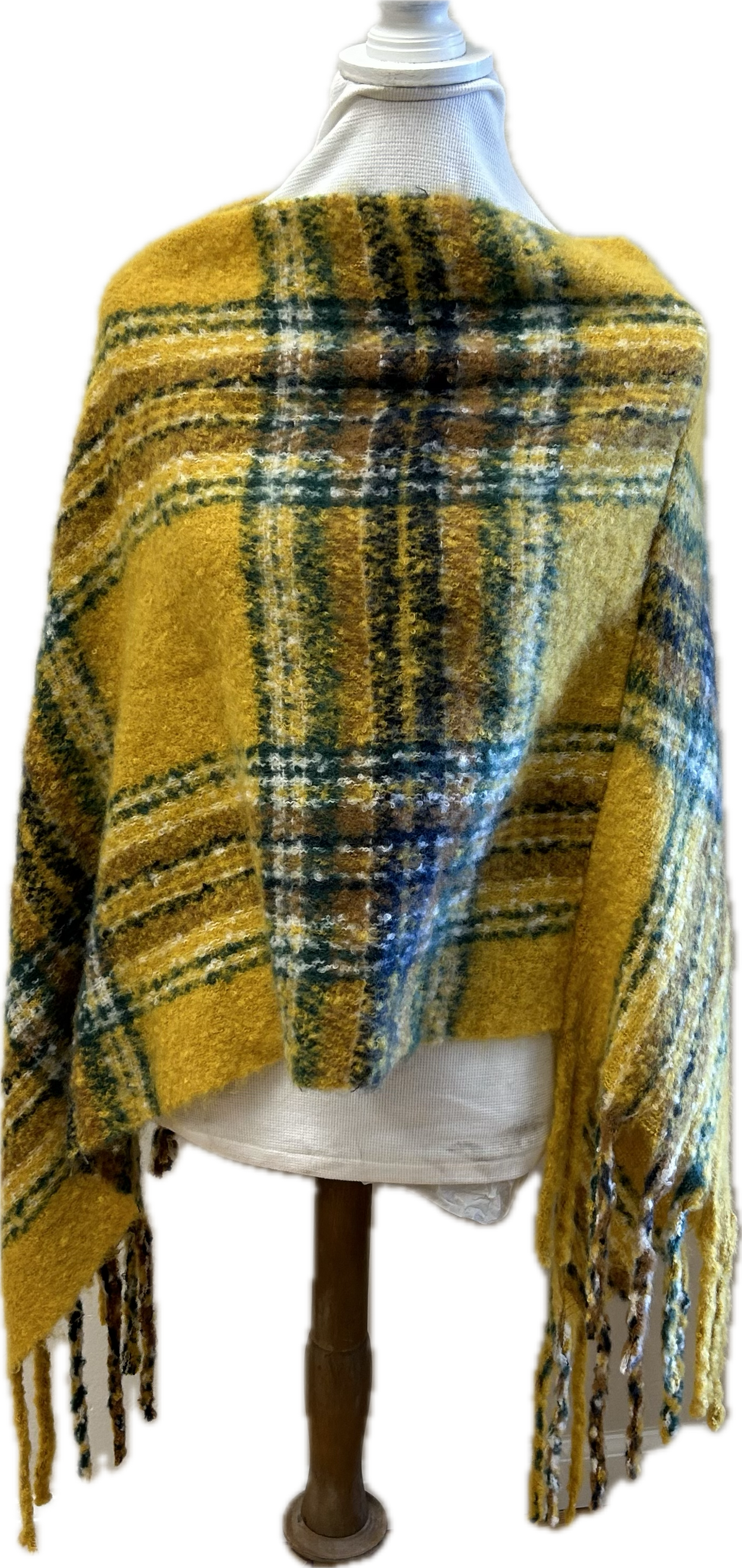 Soft plaid poncho