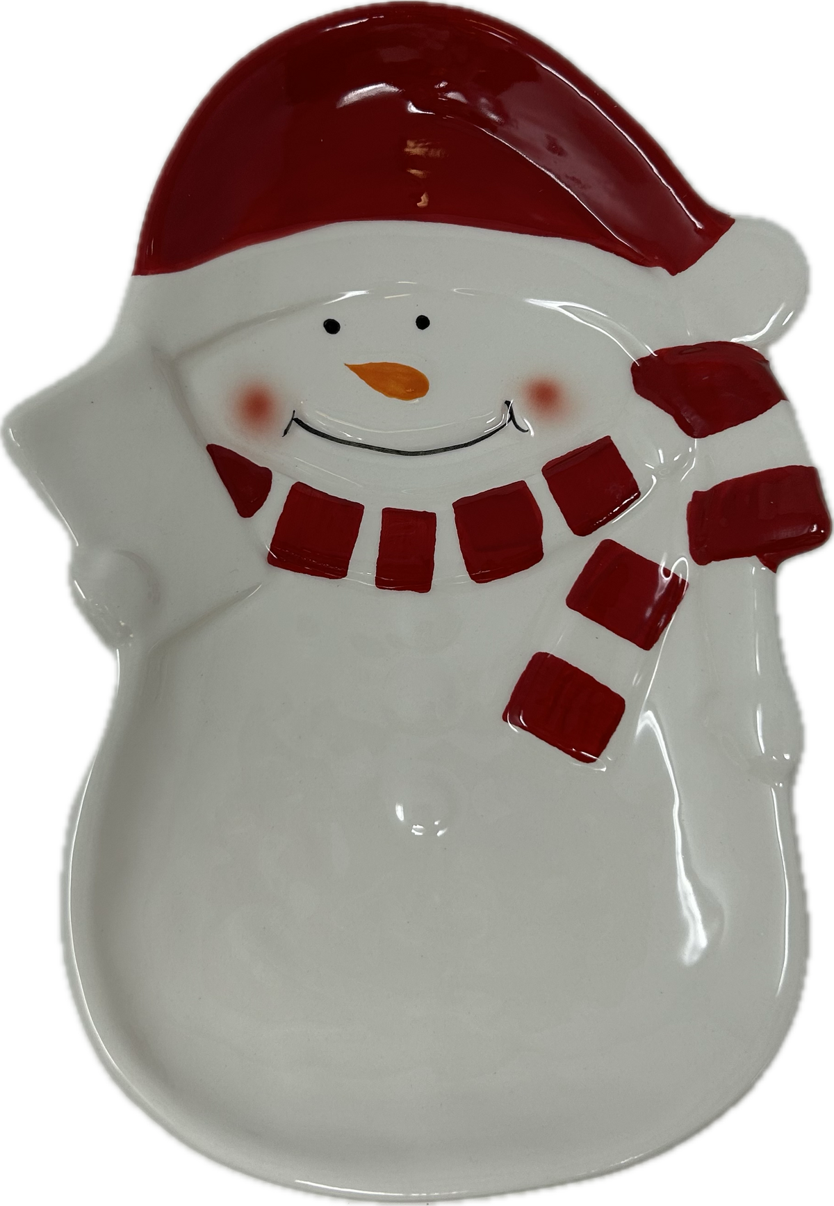 ceramic R/W Snowman Platter