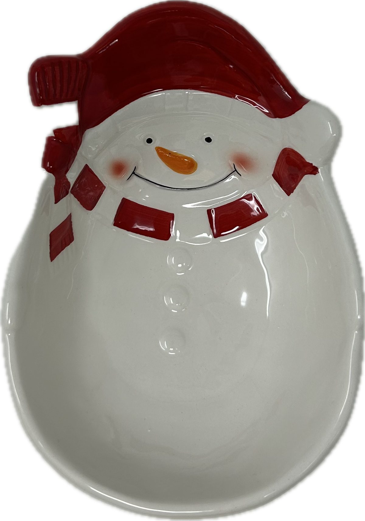 Ceramic R/W Snowman Bowl