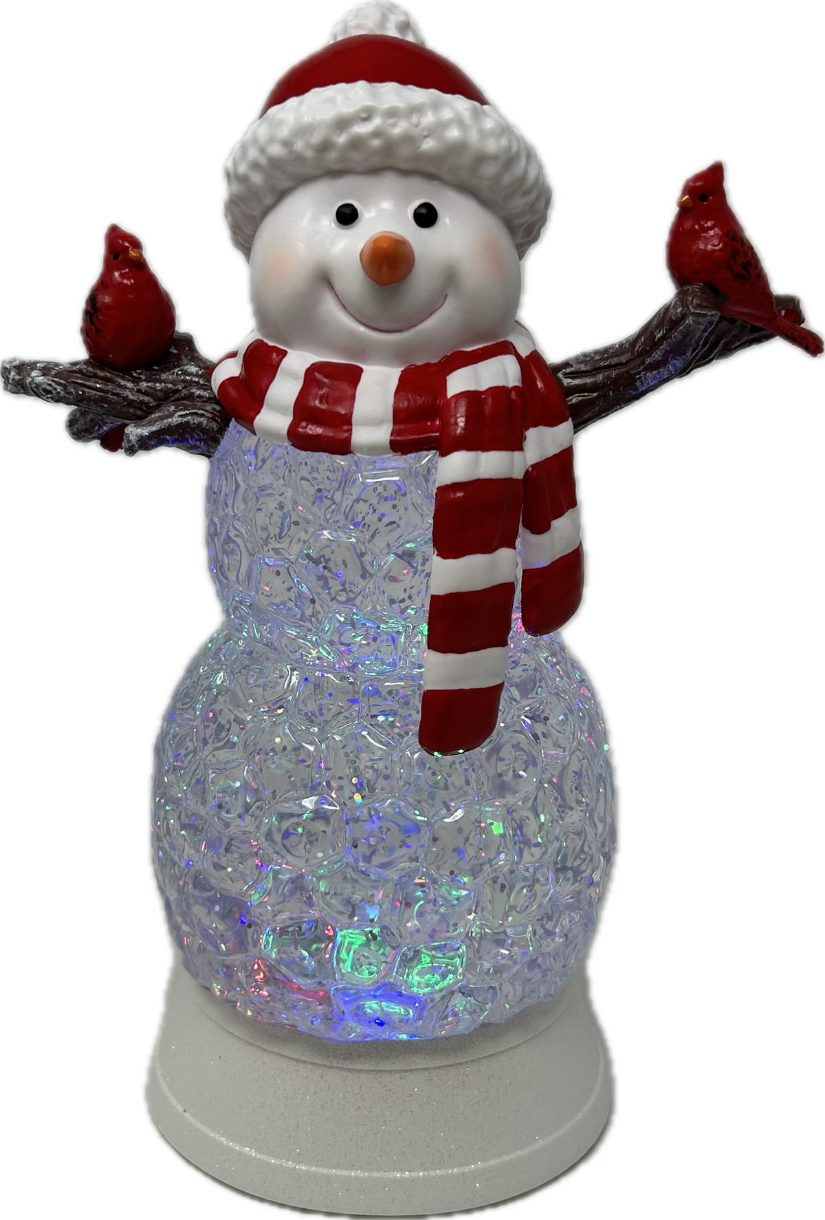 11&quot; Glitter Snowman w/Cardinals