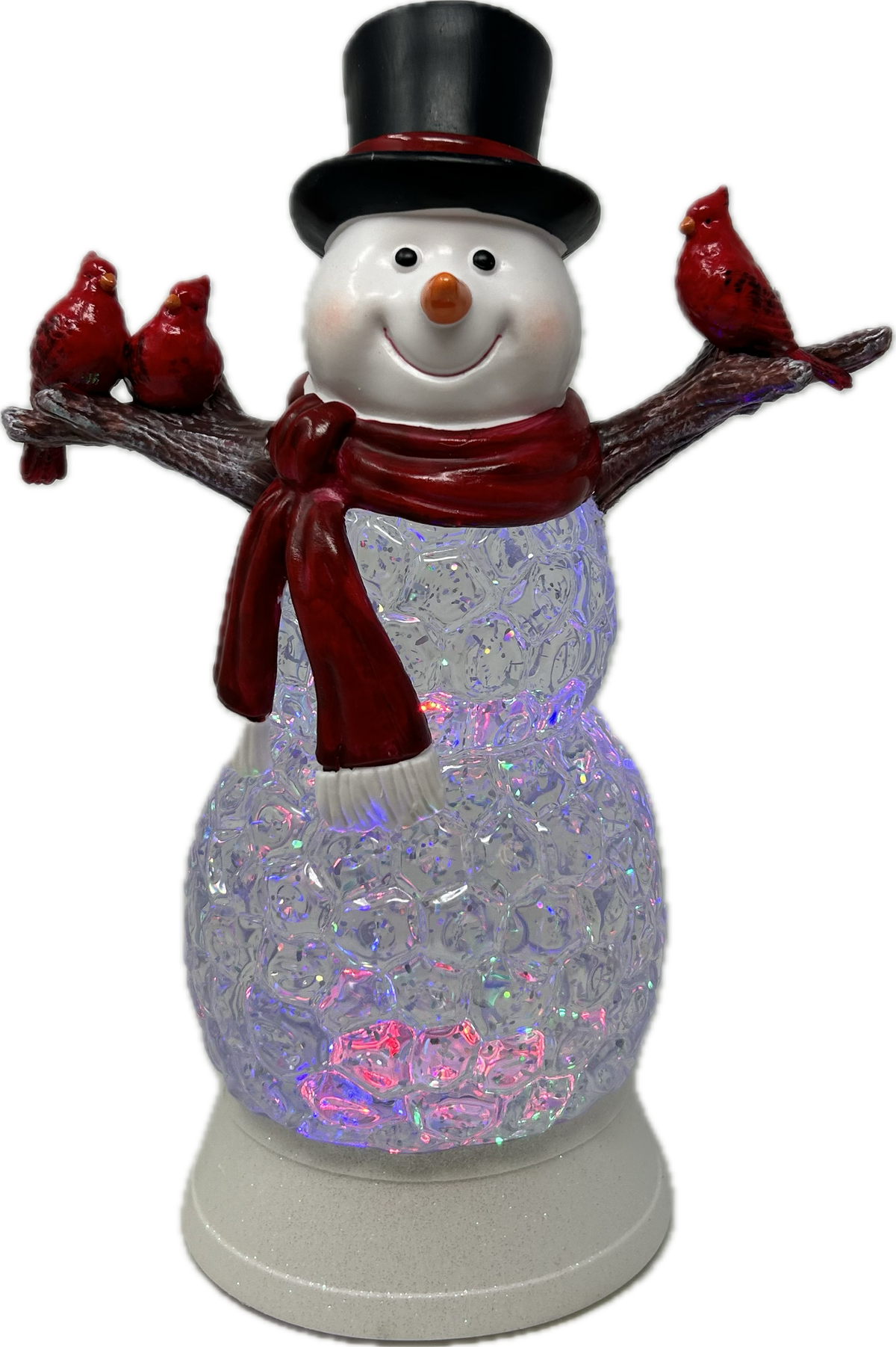 11&quot; Glitter Snowman w/Cardinals