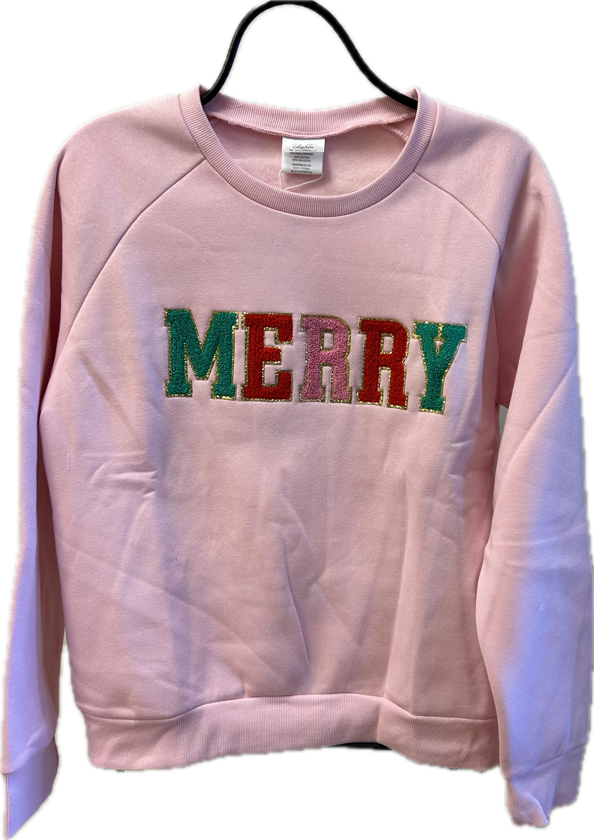 Merry Chenille Letter Sweatshirt -Fashion by Mirabeau