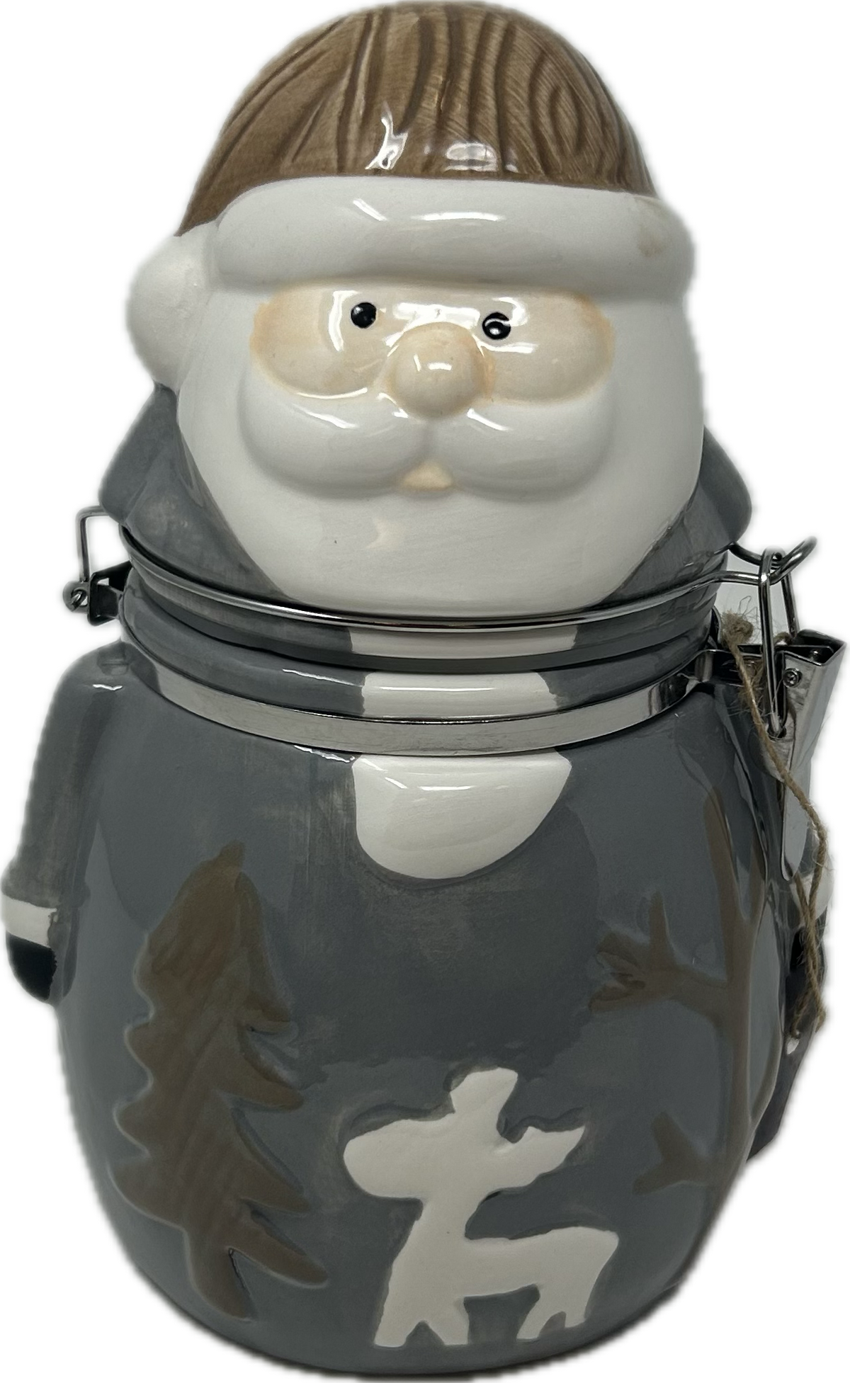 21.8oz Santa Hinged Ceramic Canister