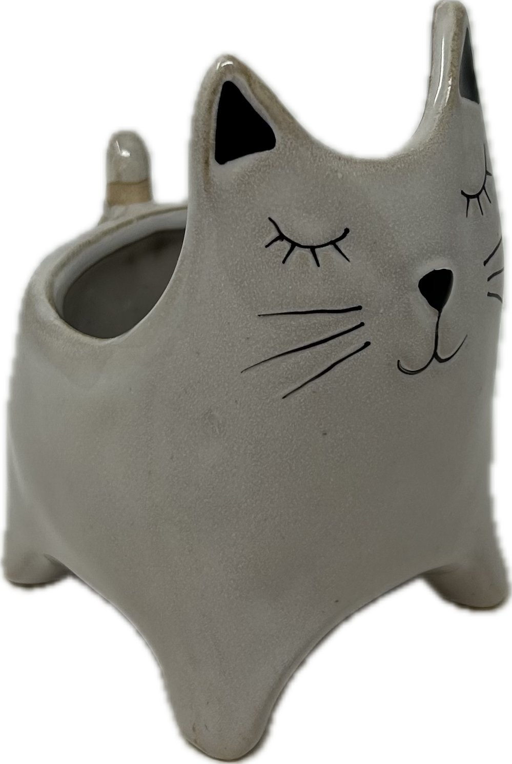 4.7&quot; Ceramic Cat Planter