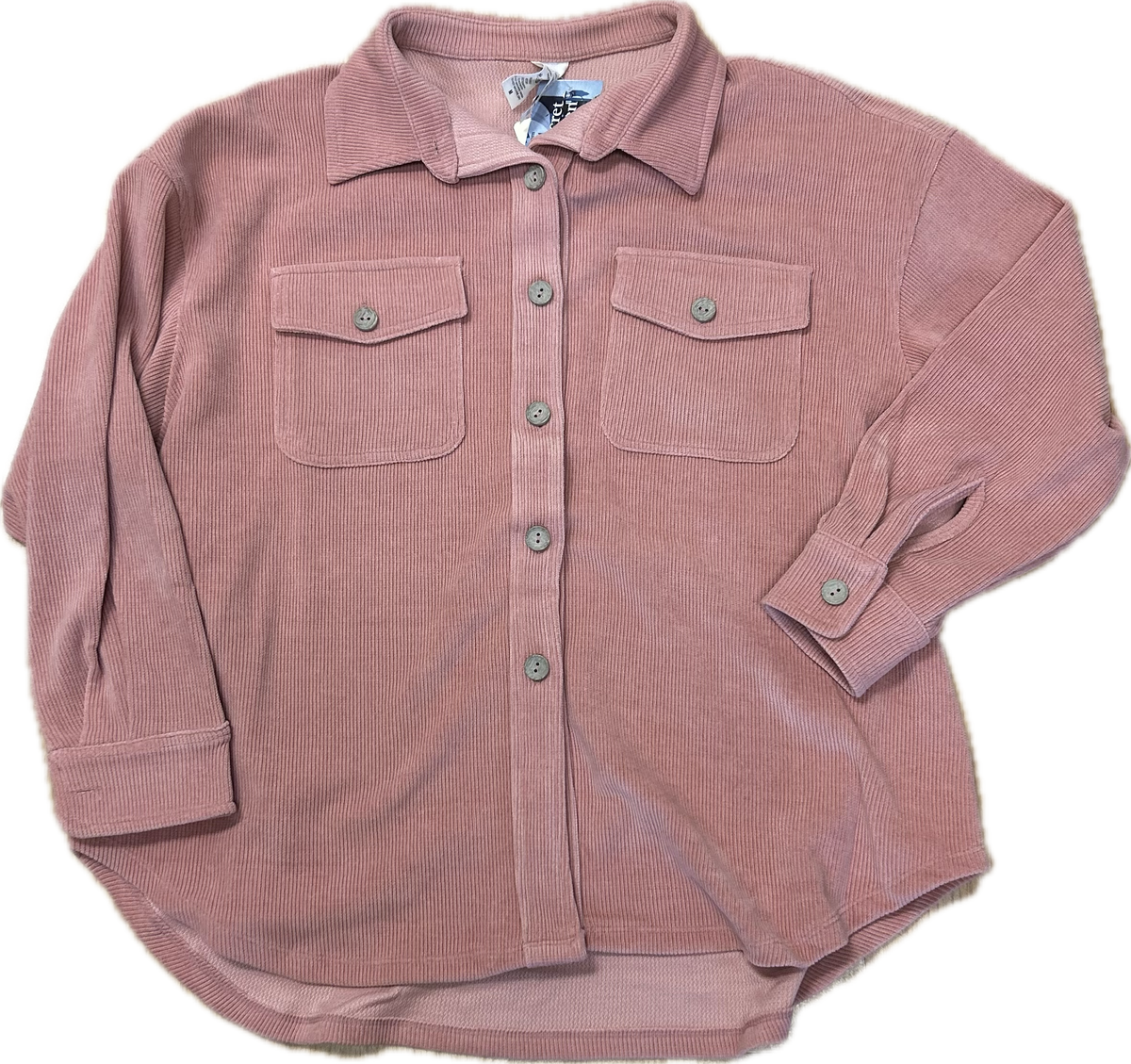 Dusty Rose Corduroy Button Up Shacket