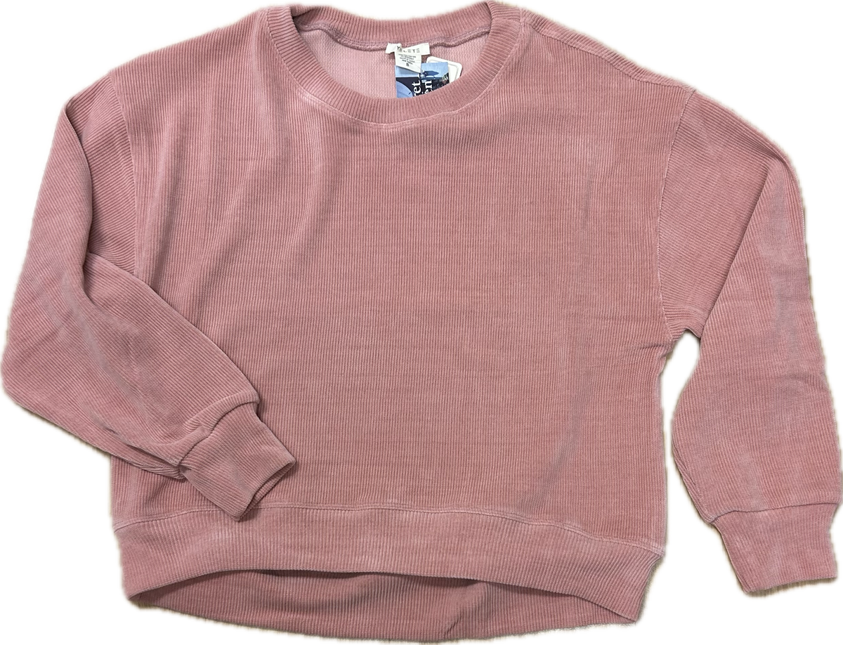 Dusty Rose Relaxed Corduroy LS Top