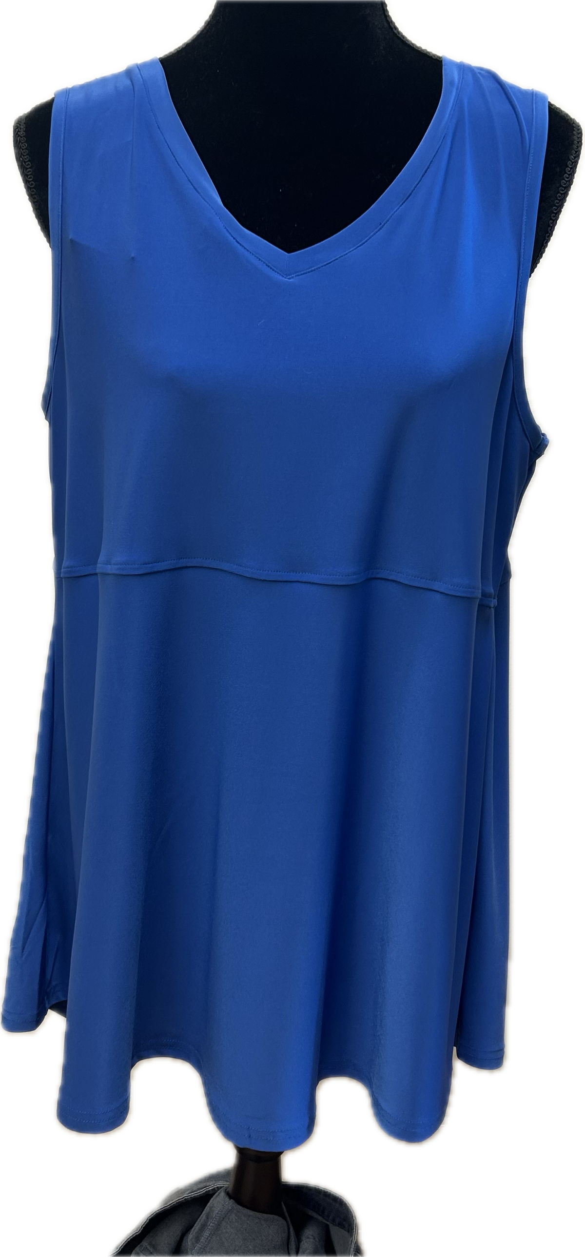 Blue Sleeveless Tunic w/Slit on Side