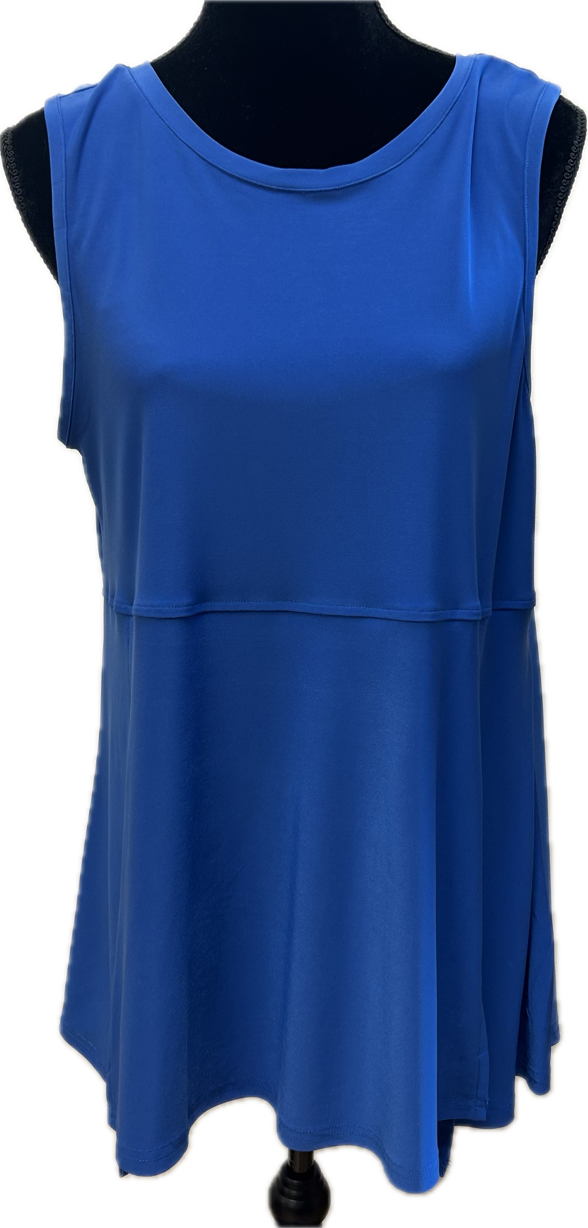 Blue Sleeveless Tunic w/Slit on Side