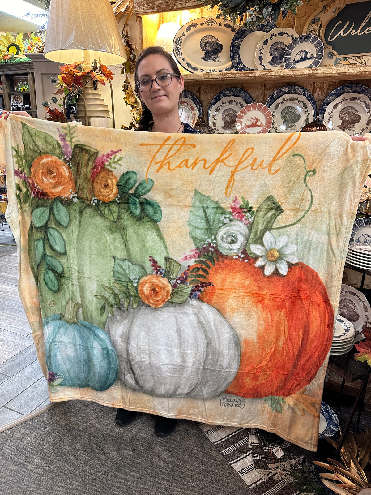 Fall Pumpkins 50&quot; x 60&quot; Throw