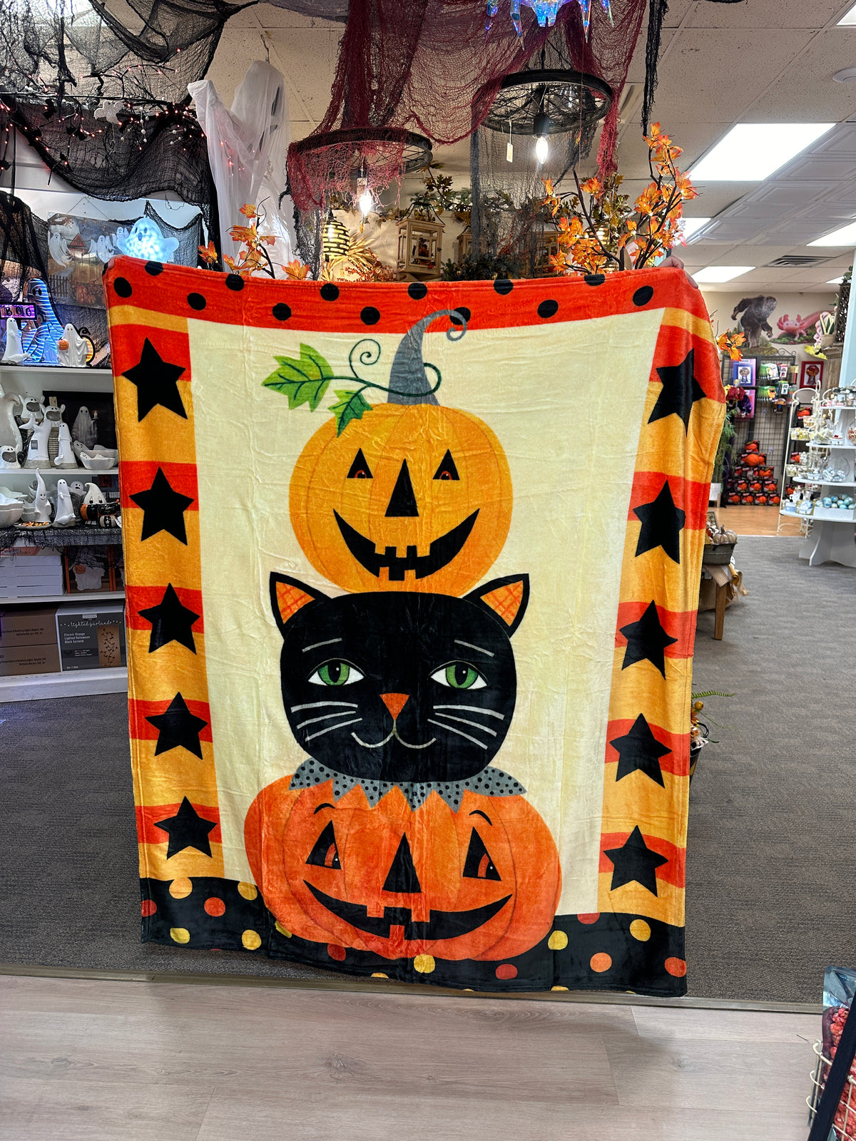 Pumpkin Cat  50&quot;x 60&quot; Throw