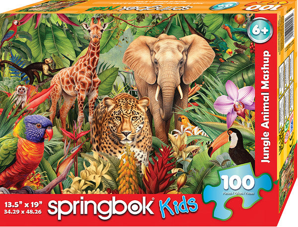 Springbok Kids Jungle Animal Mashup 100pc Puzzle