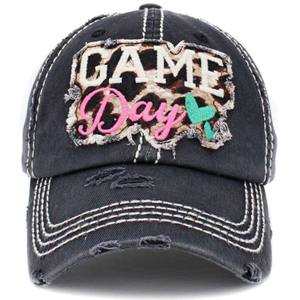 Black Game Day Embroidered Cap