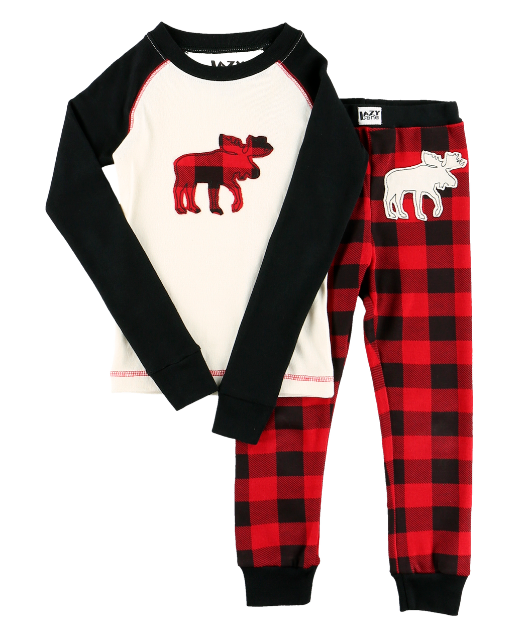 Moose Plaid Kid&#39;s LS PJ&#39;s