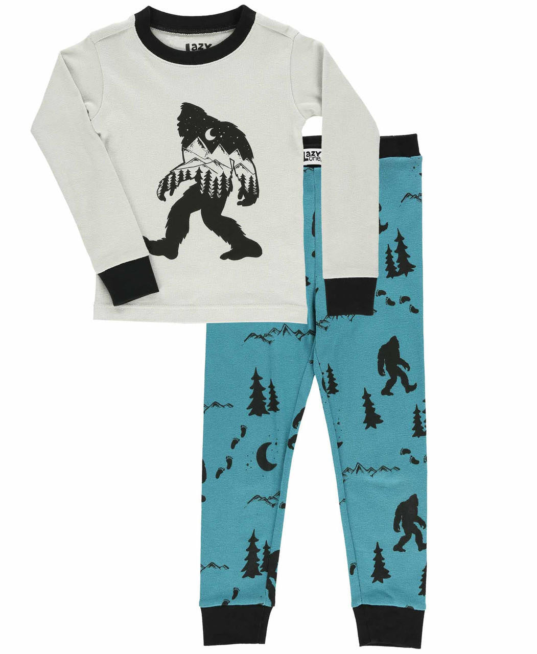 Mountain Bigfoot Scene Kid&#39;s LS PJ&#39;s