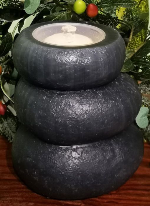 7x8 Black Rock Fountain Candle