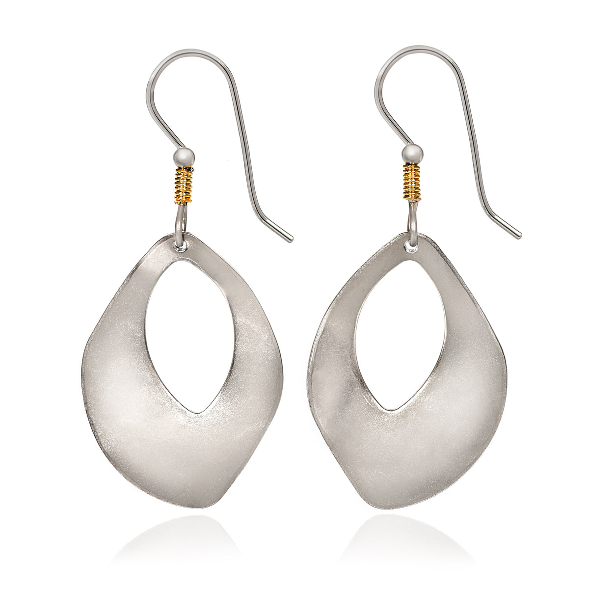 Silver Open Organic Shape Earrings