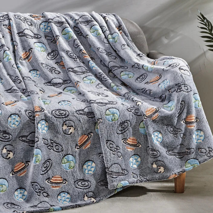 Outer Space Glow in Dark Blanket