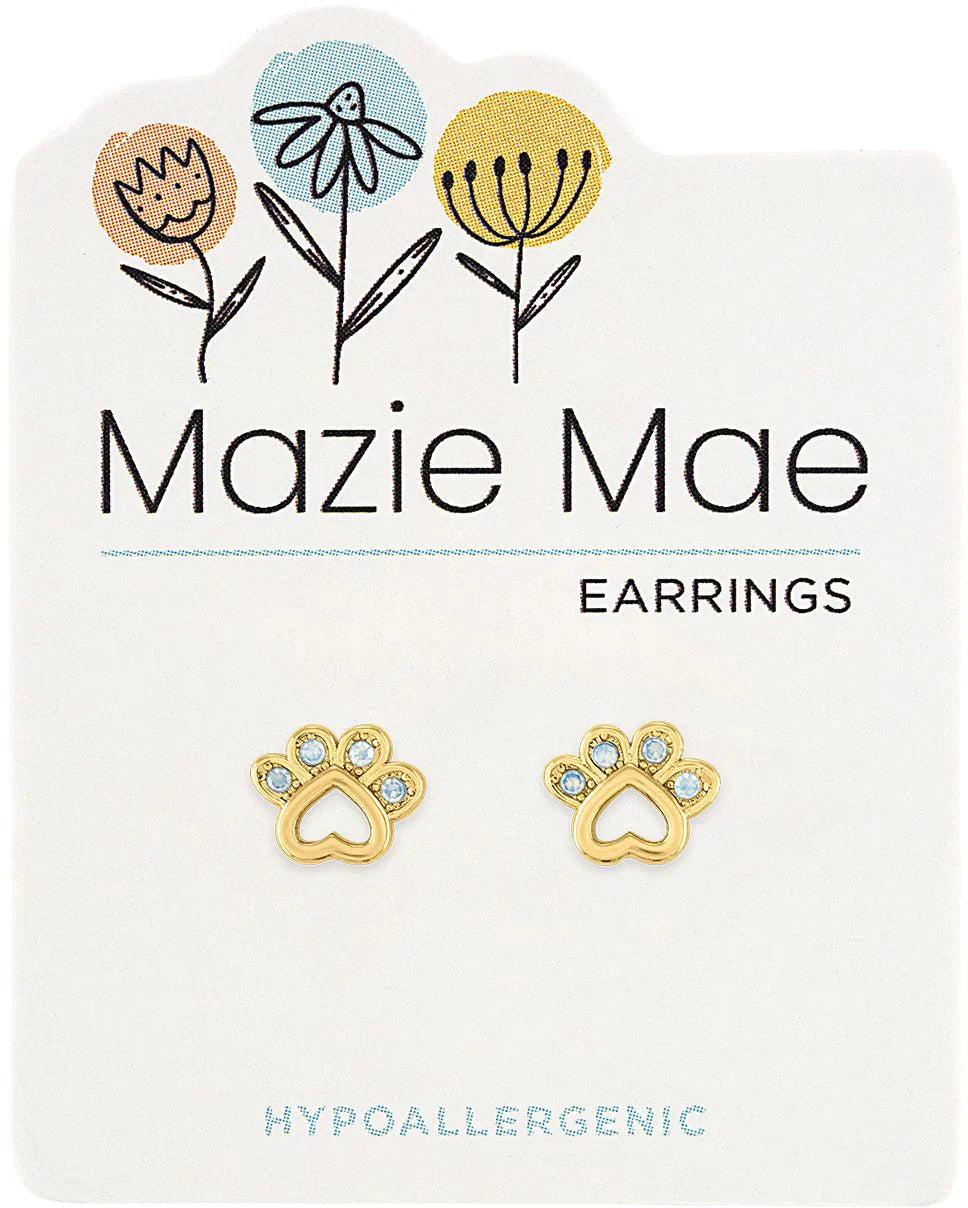 Mazie Mae Gold Opal Paw Print