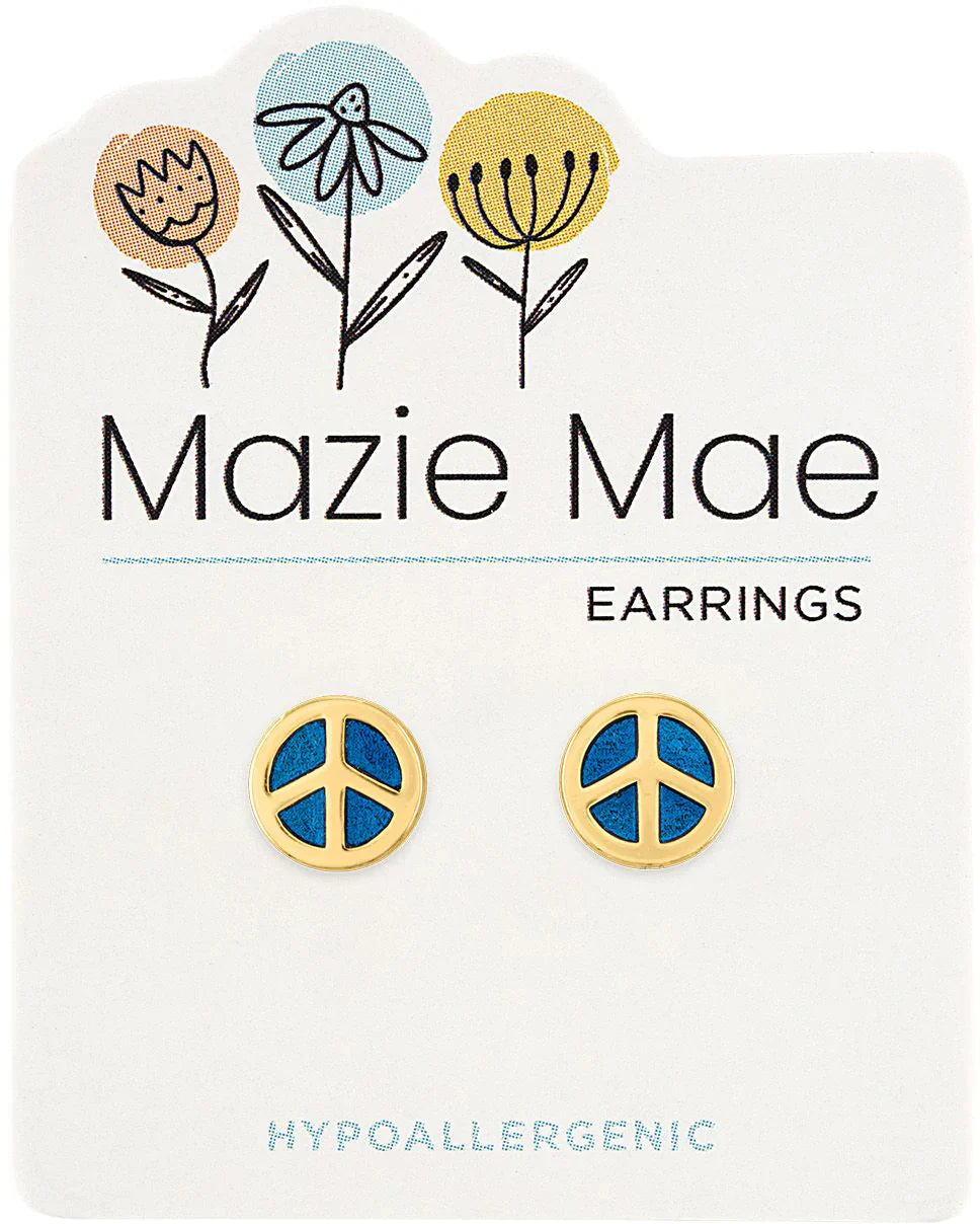 Mazie Mae Gold Opal Peace Sign