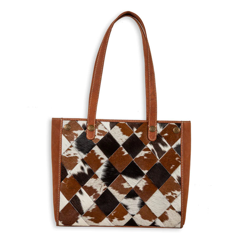 Pecos Rising Weave Pattern Leather &amp; Hairon Bag