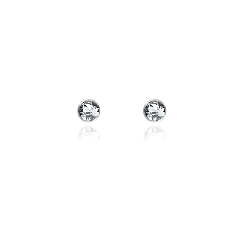 4mm Clear Crystal Post Earrings