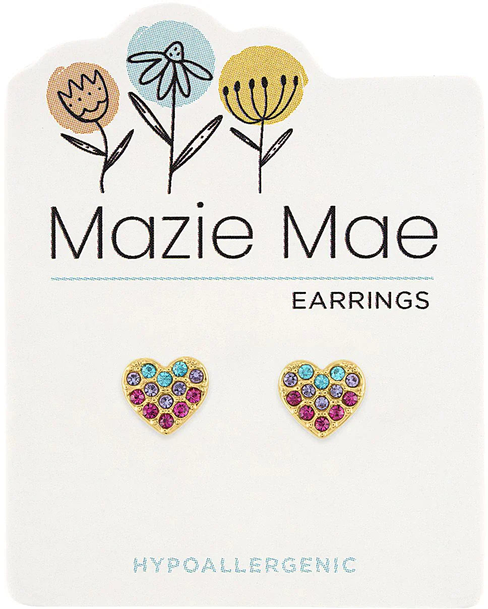 Mazie Mae Gold Multicolor CZ Heart