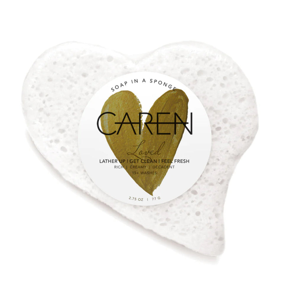 Caren Loved White Heart Shower Sponge