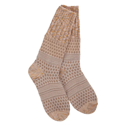 Gallery Textured Crew Socks Rose Multi