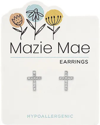 Mazie Mae Silver CZ Cross