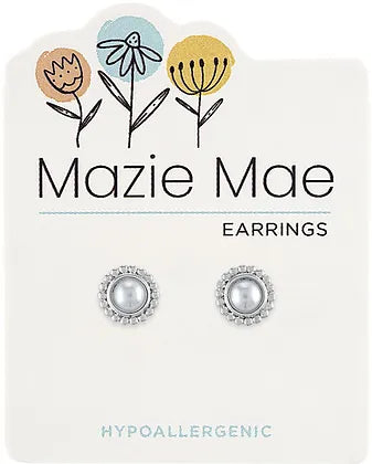 Mazie Mae Silver Beaded Pearl