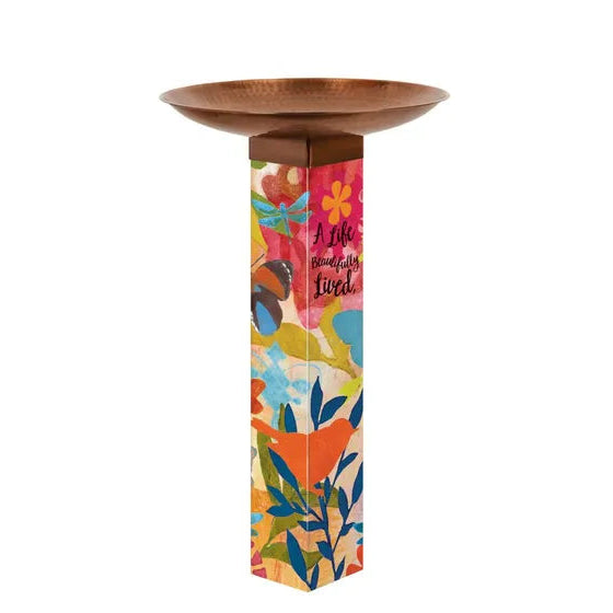 Sentimental Journey Bird Bath Art Pole