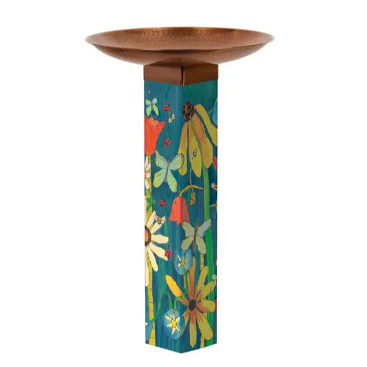 Earth Laughs In Flowers Bird Bath Art Pole