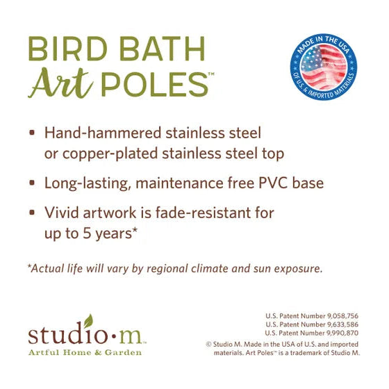 Sentimental Journey Bird Bath Art Pole