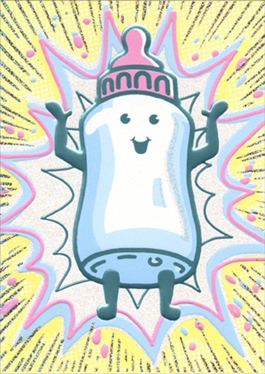 Baby Bottle Super Hero Mini Card