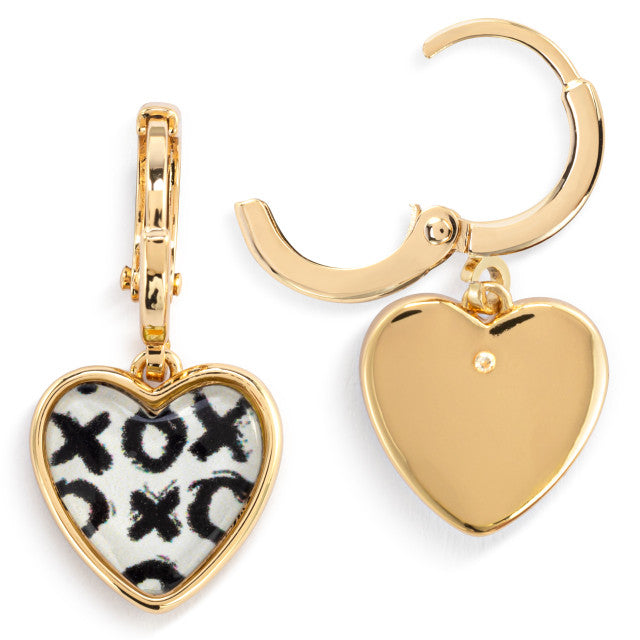 Art Heart Earrings - Hugs &amp; Kisses