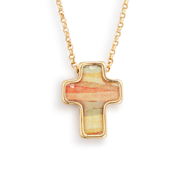 Artful Cross Necklace - Love