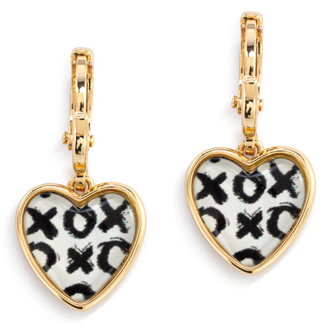 Art Heart Earrings - Hugs &amp; Kisses