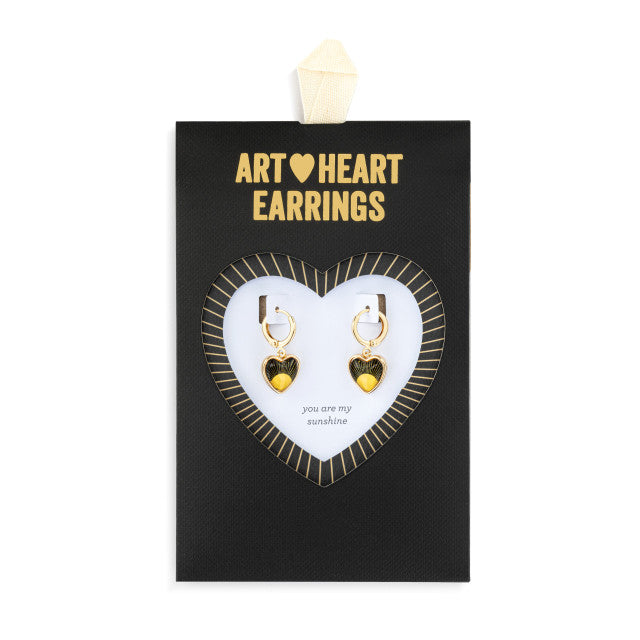 Art Heart Earrings - You Are My Sunshine