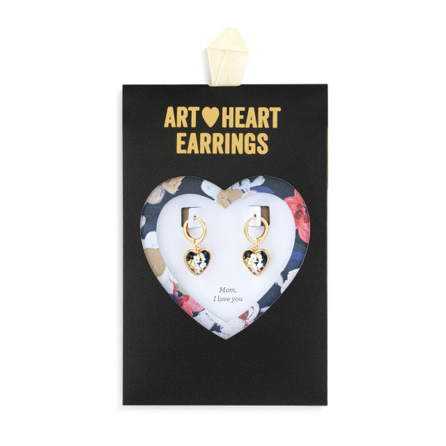 Art Heart Earrings - Mom, I Love You