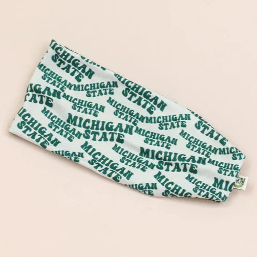 Michigan State Grey Sassy Olive Stretch Headband