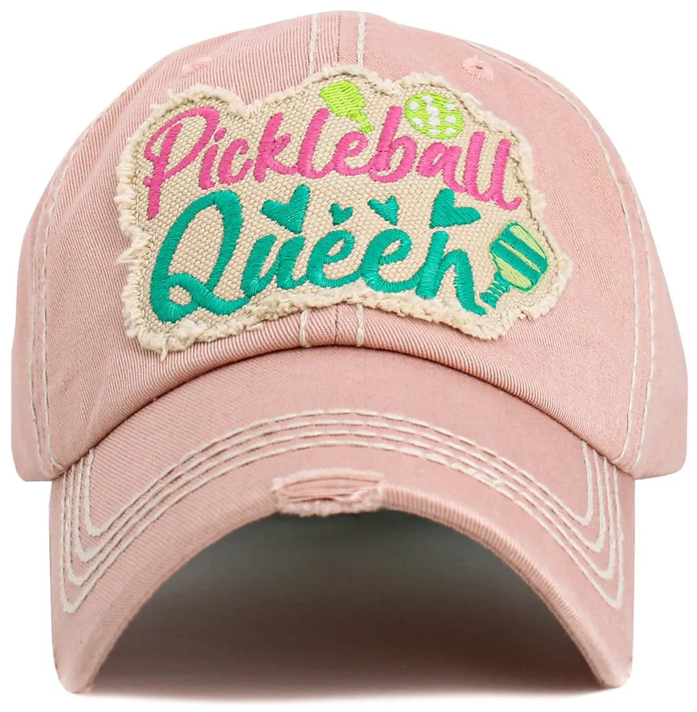 Pink Pickleball Queen Embroidered Cap