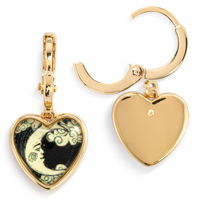 Art Heart Earrings - Love You to the Moon &amp; Back