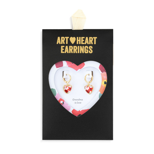 Art Heart Earrings - Grandma is Love