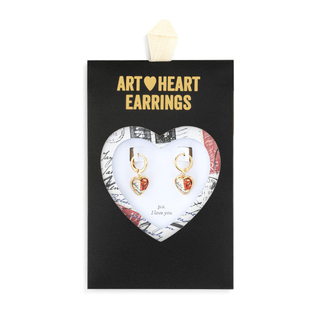 Art Heart Earrings - P.S. I Love You